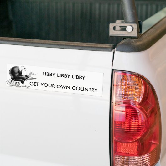 GETTIN~1, LIBBY LIBBYGET UW EIGEN LAND BUMPERSTICKER (Op Truck)