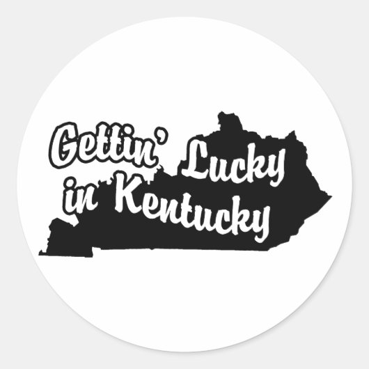 Gettin' Lucky in Kentucky Ronde Sticker (Voorkant)