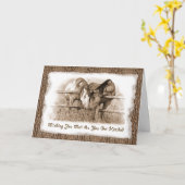 Getting HItched: Paarden: Felicitaties met de brui Kaart (Gele Bloem)