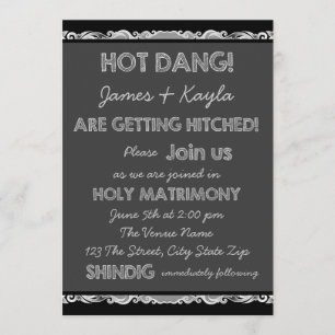 Getting Hitched Rustic Krijtbord Landelijke Trouwd Kaart