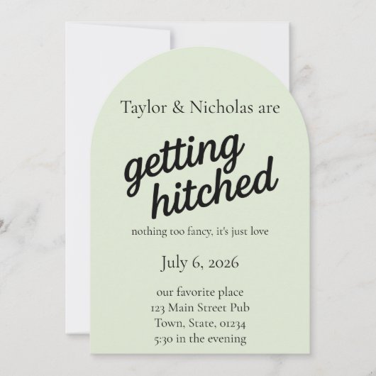 "Getting Hitched" Wedding Elopement Invitation (Devant)