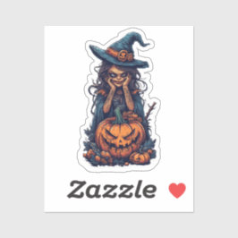 Getting Into the Halloween Spirit Sticker cartoon