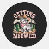Getting Meowied Bachelorette Ronde Sticker (Voorkant)