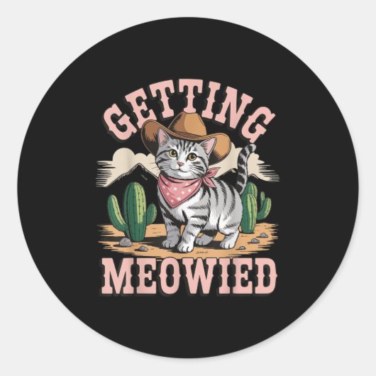 Getting Meowied Bachelorette  Ronde Sticker (Voorkant)