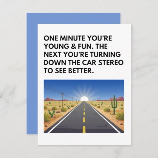 Getting Old Funny Birthday Card Stereo Joke Feestdagenkaart (Voorkant / Achterkant)