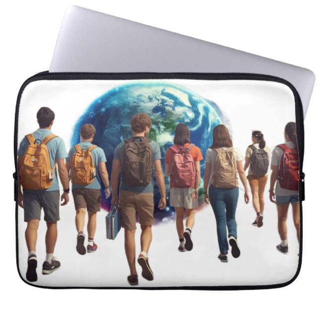 Getting Ready for the World Back to School  Laptop Sleeve (Voorkant)