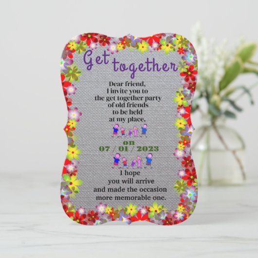 Getting together uitnodiging (Staand voorkant)