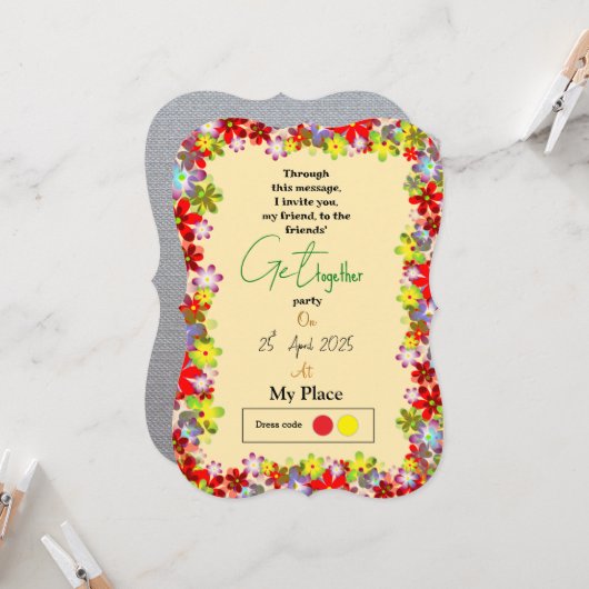 Getting together uitnodiging (Voorkant / Achterkant in situ)