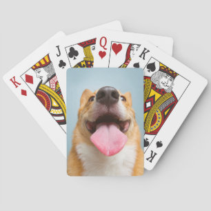 Getty Afbeeldingen Heel Happy Corgi Speelkaarten