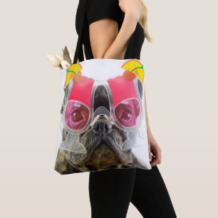 Getty Afbeeldingen Hond met cocktailglazen Tote Bag