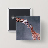 Getty Afbeeldingen | Moeder en Baby Giraffe Vierkante Button 5,1 Cm (Voorkant /achterkant)