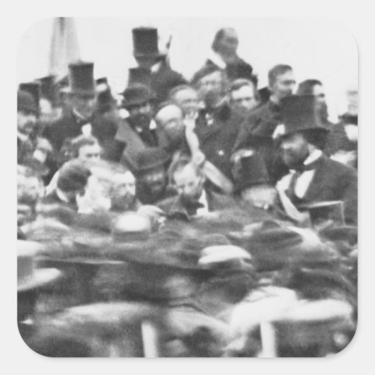 Gettysburg Adres, Abraham Lincoln Vierkante Sticker (Voorkant)