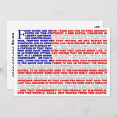 Gettysburg Adres Uitnodiging (Voorkant / Achterkant)