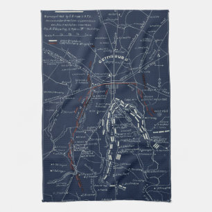Gettysburg Battlefield Civil War Map (1863) Theedoek