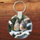 Getuft Titmouse Paar Sleutelhanger (Voorkant)