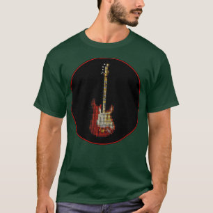 Getuigd Pixel 1965 Lenny Guitar in een Zwarte Cirk T-shirt
