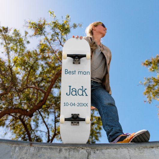 getuige beste man voeg naam tekst vrijgezellenfees skateboard (Buiten 1)