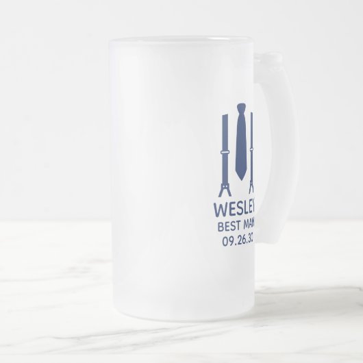 Getuige Blauwe Das Matglas Bierpul (Voorkant rechts)