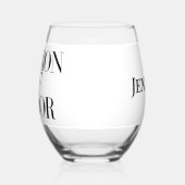 Getuige Dames Zwart Modern Eerbiedwaardig Persoonl Wijnglas Zonder Voet (Links)