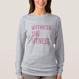 Getuige de fitness Gym Quote Black roze T-shirt