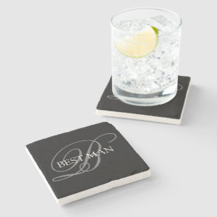 Getuige Elegant Monogram Stenen Onderzetter