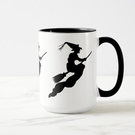 Getuige in vlucht op Broom Silhouette Mok (Rechts)