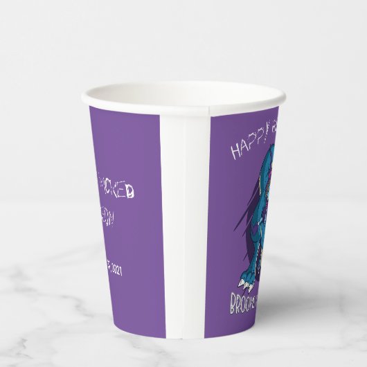 Getuige met T-Rex-illustratie Halloween-partij Papieren Bekers (Rechts)