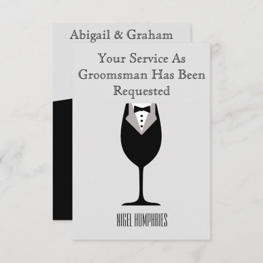 Getuige of bruidsjonker uitnodiging (Voorkant / Achterkant)