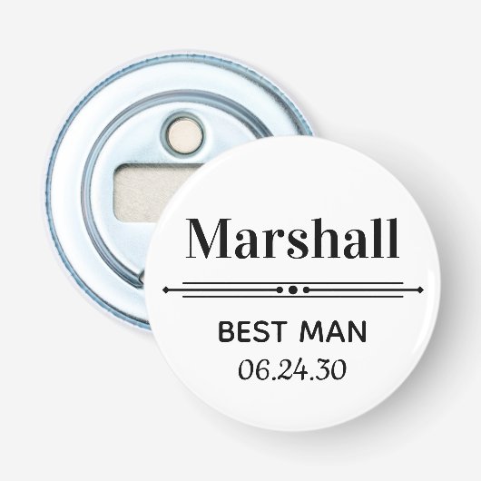 Getuige Persoonlijk Button Flesopener (Voorkant)