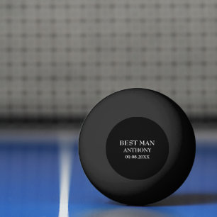 Getuige vrijgezellenfeest zwart modern huwelijk pingpongballen