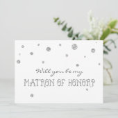 GETUIGE Wit & Zilver Glitter Stippen Kaart (Staand voorkant)