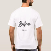 Getuige Zwart Wit Huwelijk Bruidsjonkers T-shirt (Achterkant)