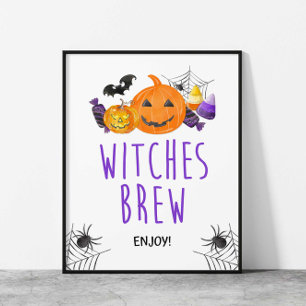 Getuigen Brew Halloween Party Drink Sign Poster