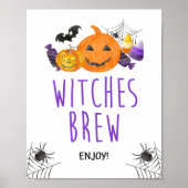 Getuigen Brew Halloween Party Drink Sign Poster (Voorkant)