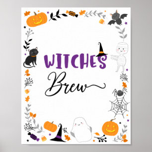 Getuigen Brew Spooktacular Halloween Party Sign Poster