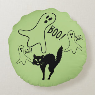 Getuigen, motorkap, pompoen en geesten Pillow Rond Kussen