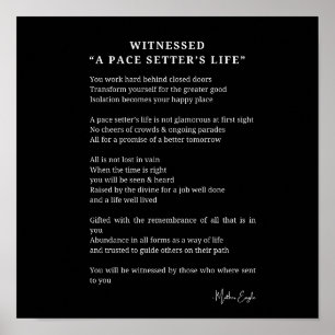 Getuigenis tempo setter leven aanmoediging gedicht poster