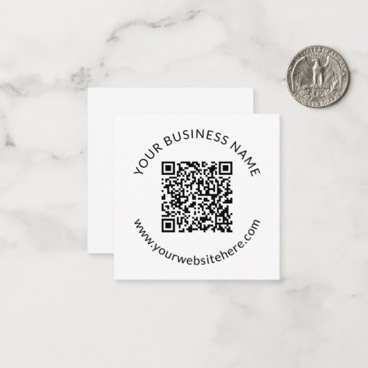 Geüpload QR-code sjabloon met bewerkbare tekst (Voorkant / Achterkant in situ)