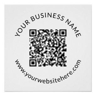 Geüpload sjabloon voor QR-code met bewerkbare teks Perfect Poster