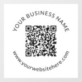 Geüpload sjabloon voor QR-code met bewerkbare teks Raamsticker (Vel)