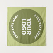 Geüploade Logo of ontwerp & bewerkbare tekst Elke Wandkleed (Voorkant (horizontaal))