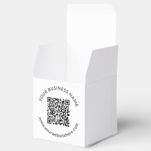 Geüploade QR-code sjabloon met bewerkbare tekst Bedankdoosjes (Geopend)