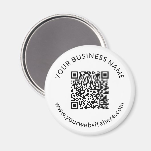 Geüploade QR-code Sjabloon met bewerkbare tekst Magneet (Voorkant / Achterkant)