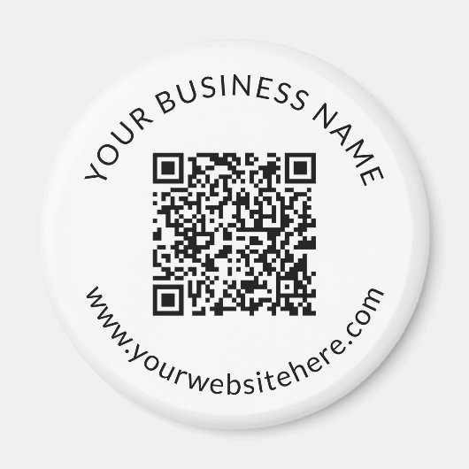 Geüploade QR-code Sjabloon met bewerkbare tekst Magneet (Voorkant)
