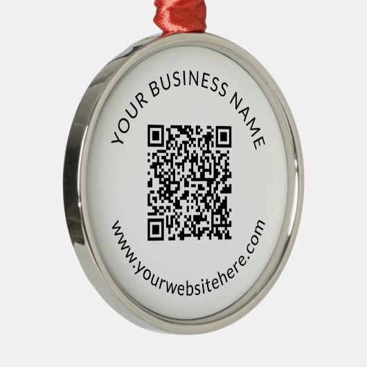 Geüploade QR-code Sjabloon met bewerkbare tekst Metalen Ornament (Rechts)