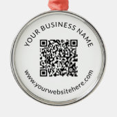 Geüploade QR-code Sjabloon met bewerkbare tekst Metalen Ornament (Voorkant)