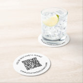 Geüploade QR-code Sjabloon met bewerkbare tekst Ronde Kartonnen Onderzetter (Insitu)
