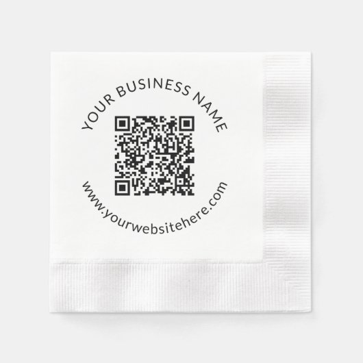 Geüploade QR-code Sjabloon met bewerkbare tekst Servet (Voorkant)