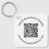 Geüploade QR-code Sjabloon met bewerkbare tekst Sleutelhanger (Voorkant)