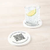 Geüploade QR-code Sjabloon met bewerkbare tekst Zandsteen Onderzetter (Zijkant)